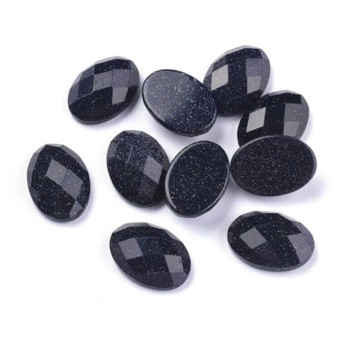 Cairo Night faceted cabochon 18x13 mm 1 pc