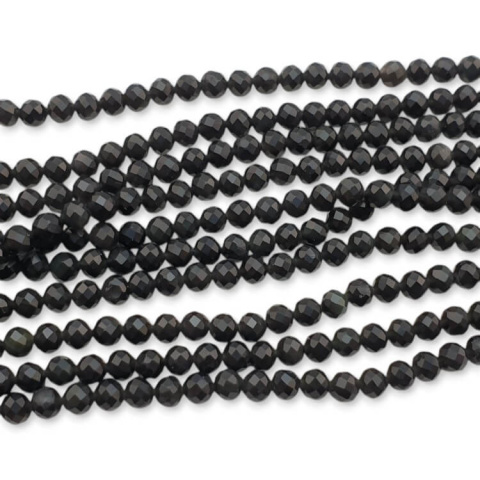 Obsydian kula fasetowana 4 mm sznur Obsydian kula fasetowana 4 mm sznur