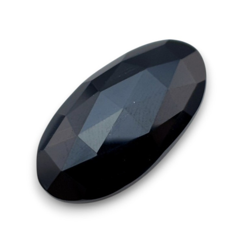 Black onyx faceted cabochon 32x17 mm no 51 Black onyx faceted cabochon 32x17 mm no 51