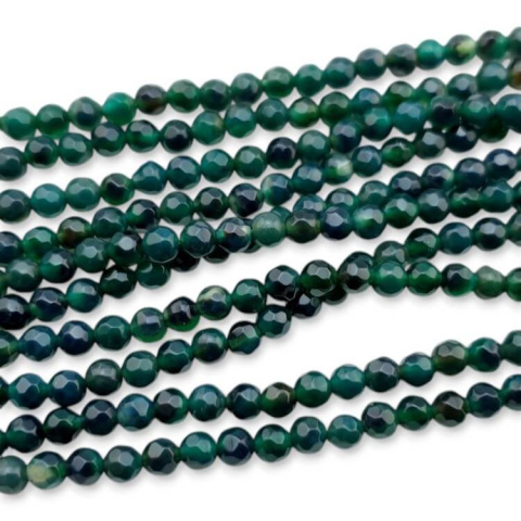 Onyks zielony kula fasetowana 4 mm sznur Onyks zielony kula fasetowana 4 mm sznur