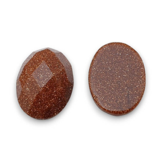 Sandstone faceted cabochon 18x13 mm 1 pc