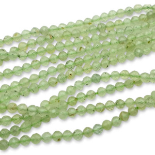 Prehnite faceted ball 4 mm string