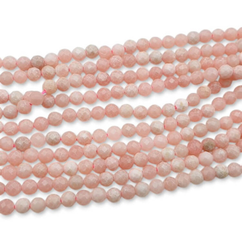 Pink rhodonite faceted ball 4 mm string Pink rhodonite faceted ball 4 mm string