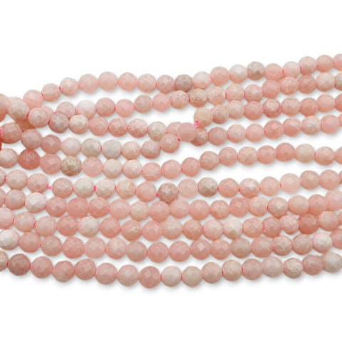 Pink rhodonite faceted ball 4 mm string Pink rhodonite faceted ball 4 mm string