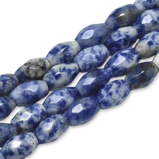 Sodalite oval faceted bead 9x6 mm 4 pcs.