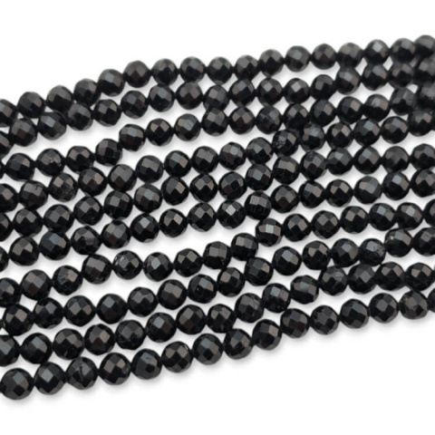 Tourmaline faceted ball 4 mm strand 19 cm Tourmaline faceted ball 4 mm strand 19 cm