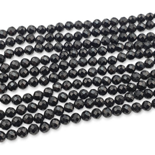 Tourmaline faceted ball 4 mm strand 19 cm