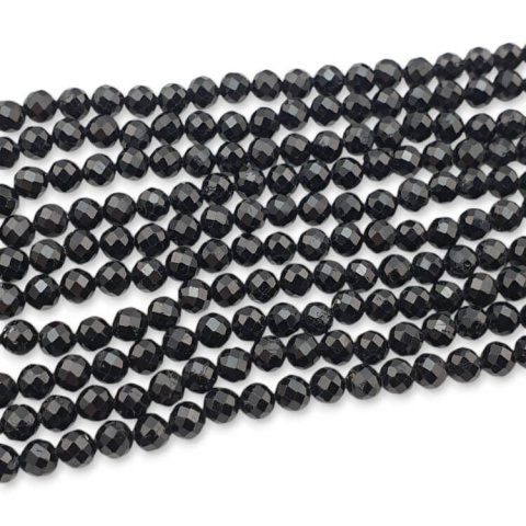 Tourmaline faceted ball 4 mm strand 19 cm Tourmaline faceted ball 4 mm strand 19 cm