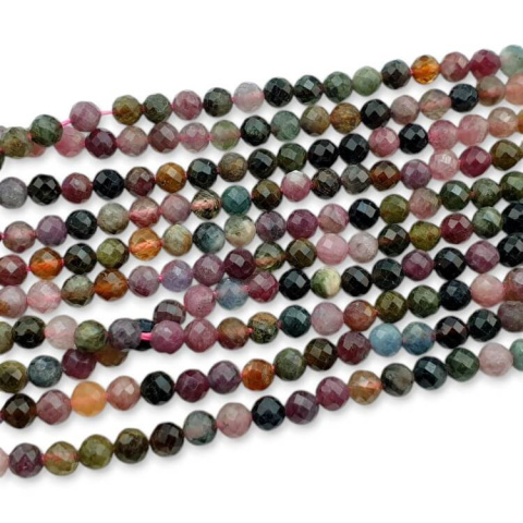 Tourmaline faceted ball 4 mm strand Tourmaline faceted ball 4 mm strand