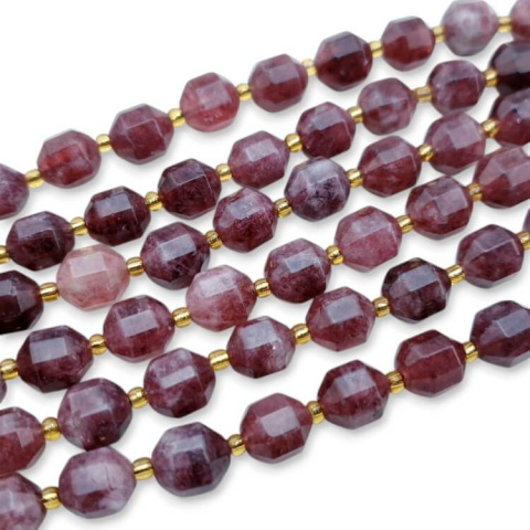 Dolomite purple barrel faceted 10x9 mm 4 pcs. Dolomite purple barrel faceted 10x9 mm 4 pcs.