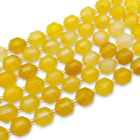 Agate goldenrod barrel faceted 10x9 mm 4 pcs. Agate goldenrod barrel faceted 10x9 mm 4 pcs.