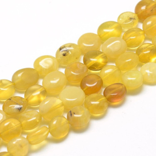 Opal yellow nugget smooth 8-15 mm cord 19 cm