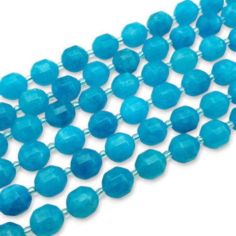 Dolomite dark turquoise faceted barrel 10x9 mm 4 pcs