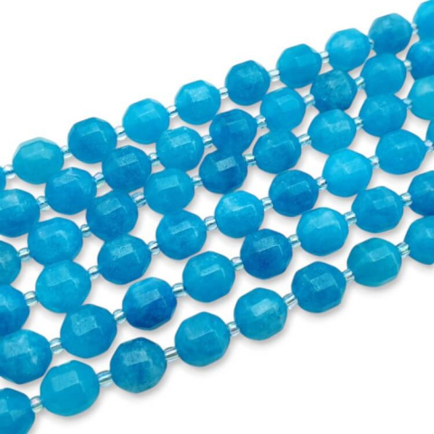 Dolomite dark turquoise faceted barrel 10x9 mm 4 pcs