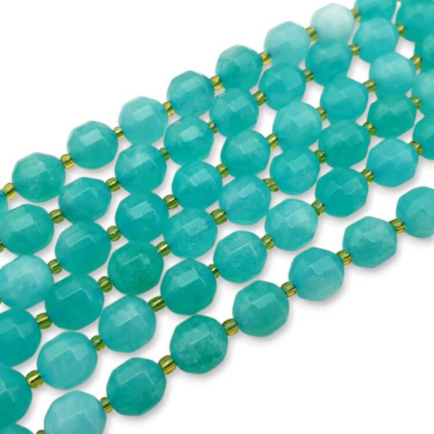 Dolomite green barrel faceted 10x9 mm 4 pcs. Dolomite green barrel faceted 10x9 mm 4 pcs.