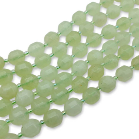Dolomite haneydew barrel faceted 10x9 mm 4 pcs. Dolomite haneydew barrel faceted 10x9 mm 4 pcs.