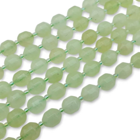 Dolomite haneydew barrel faceted 10x9 mm 4 pcs. Dolomite haneydew barrel faceted 10x9 mm 4 pcs.