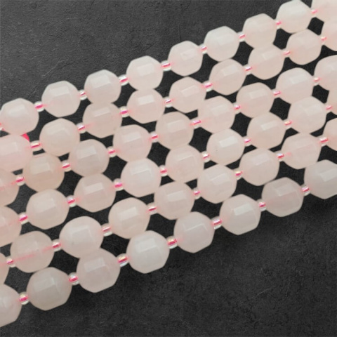 Dolomite pink barrel faceted 10x9 mm 4 pcs. Dolomite pink barrel faceted 10x9 mm 4 pcs.