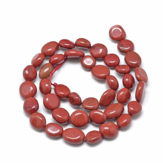 Jasper red nugget smooth 6-15 mm cord 19 cm