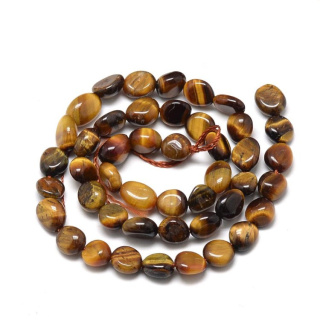 Tiger's eye nugget smooth 8-15 mm cord 19 cm