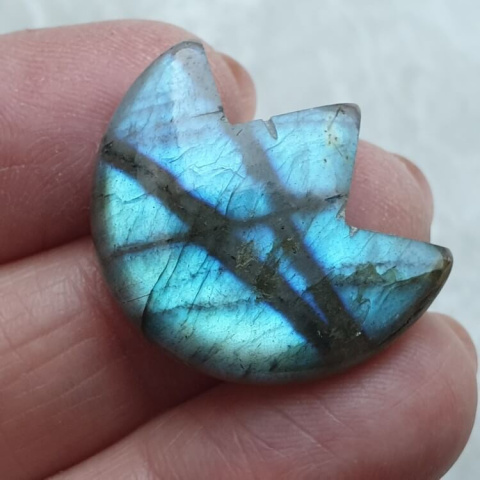 Labradorite cabochon lotus 27x23 mm no 34 Labradorite cabochon lotus 27x23 mm no 34