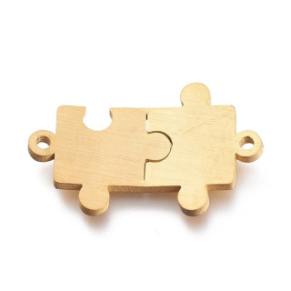 Puzzle connector surgical steel 20x12 mm 1 pcs colour gold