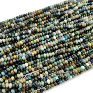 HuBei turquoise faceted rondelle 4x3 mm cord