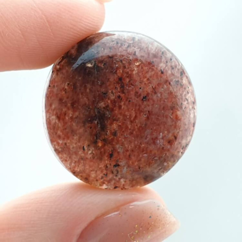 Strawberry quartz cabochon fi 24 mm no 162