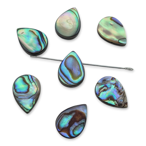 Paua abalone teardrop with hole 14x10 mm 1 pc. Paua abalone teardrop with hole 14x10 mm 1 pc.