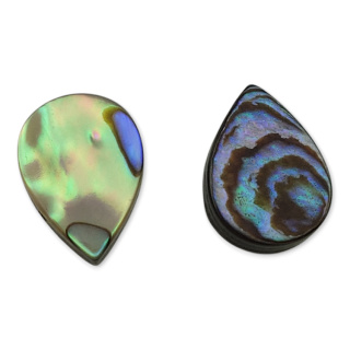Paua abalone teardrop with hole 14x10 mm 1 pc.