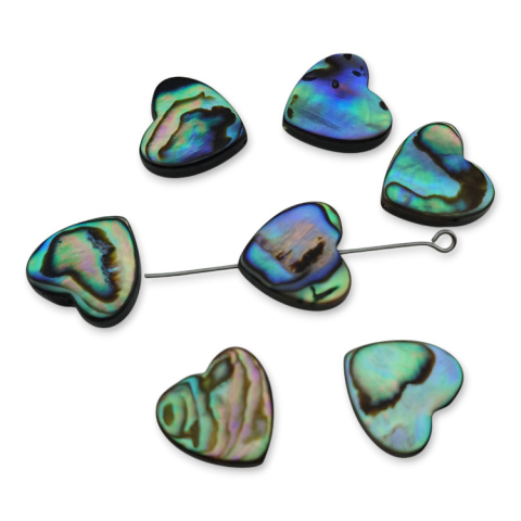 Paua abalone serce z dziurką 14x14 mm 1 szt. Paua abalone serce z dziurką 14x14 mm 1 szt.