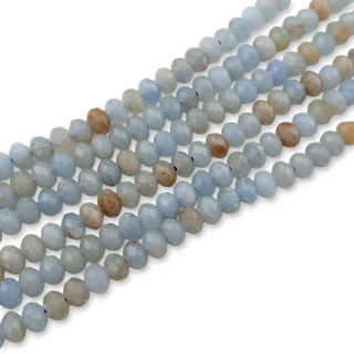 Angelite faceted rondelle 4x3 mm cord