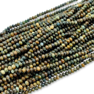 African turquoise rondelle faceted 4x3 mm string