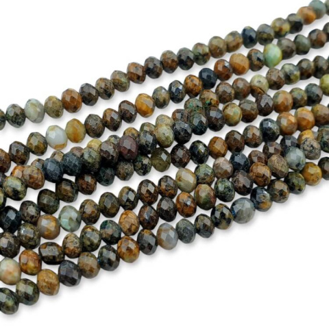 Turkus afrykański oponka fasetowana 4x3 mm sznur Turkus afrykański oponka fasetowana 4x3 mm sznur