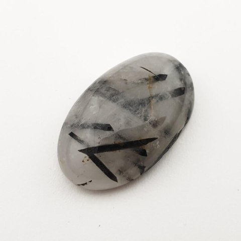 Quartz with tourmaline cabochon 30x18 mm no. 36 Quartz with tourmaline cabochon 30x18 mm no. 36