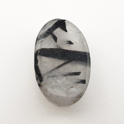 Quartz with tourmaline cabochon 30x18 mm no. 36 Quartz with tourmaline cabochon 30x18 mm no. 36