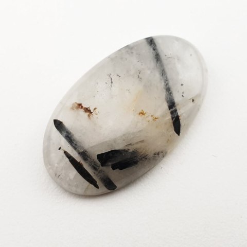 Quartz with tourmaline cabochon 32x19 mm no 46 Quartz with tourmaline cabochon 32x19 mm no 46