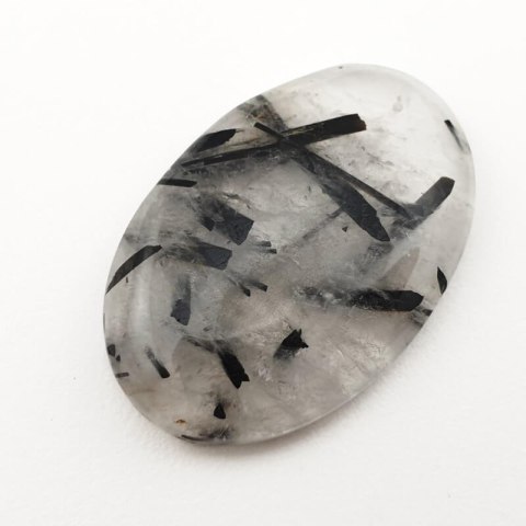 Quartz with tourmaline cabochon 34x22 mm no. 43 Quartz with tourmaline cabochon 34x22 mm no. 43