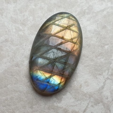 Labradorite cabochon carved 32x19 mm no 21 Labradorite cabochon carved 32x19 mm no 21