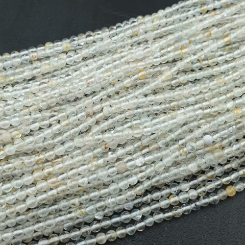 Biały topaz kula 4 mm sznur Biały topaz kula 4 mm sznur