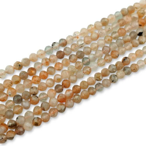 Sunstone faceted ball 4 mm string Sunstone faceted ball 4 mm string