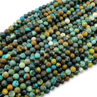 HuBei turquoise faceted ball 6 mm string