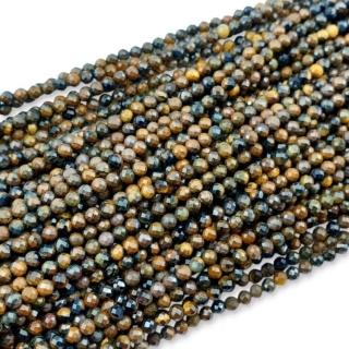 Tiger's eye faceted ball 4 mm string