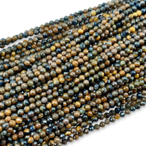 Tiger's eye faceted ball 4 mm strand Tiger's eye faceted ball 4 mm strand