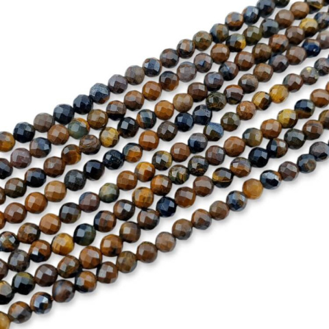 Tiger's eye faceted ball 4 mm strand Tiger's eye faceted ball 4 mm strand