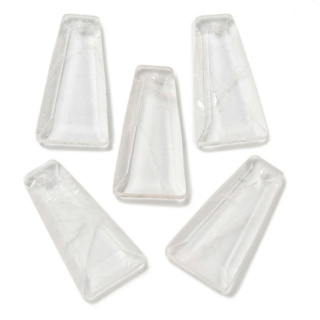 Faceted rock crystal with hole 25x13 mm 1 pc