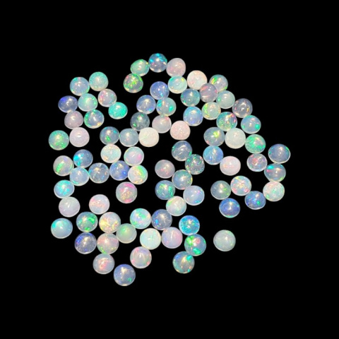 Opal from Ethiopia cabochon dia. approx. 4 mm 1 pc Opal from Ethiopia cabochon dia. approx. 4 mm 1 pc