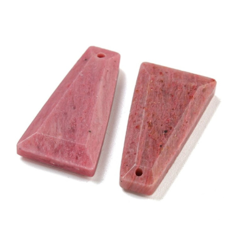 Rodonit różowy kamień fasetowany z dziurką 25x13 mm 1 szt Rodonit różowy kamień fasetowany z dziurką 25x13 mm 1 szt