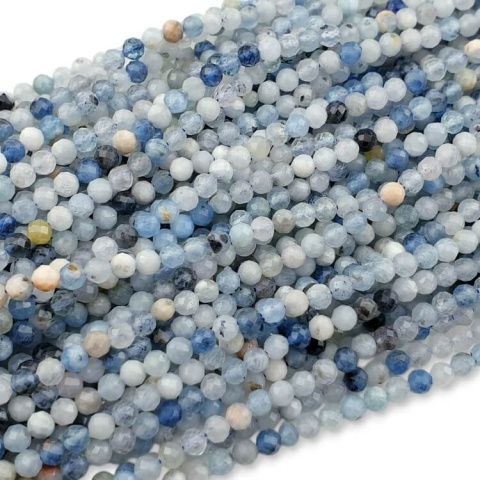 Akwamaryn mix kula fasetowana 4 mm sznur Akwamaryn mix kula fasetowana 4 mm sznur