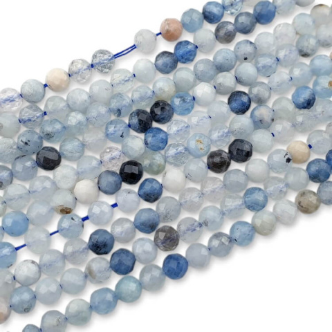 Akwamaryn mix kula fasetowana 4 mm sznur Akwamaryn mix kula fasetowana 4 mm sznur